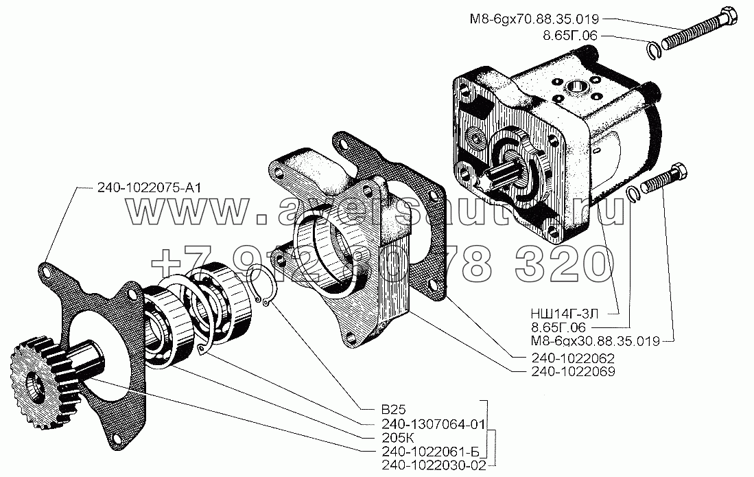 Насос рулевого усилителя двигателя Д-245.9Е2